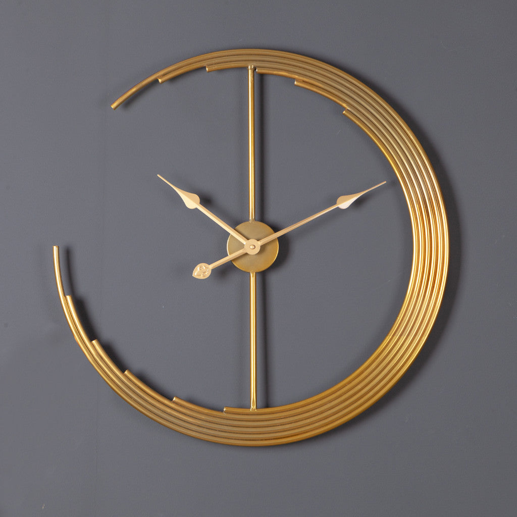 24" Gold Glass Analog Round Wall Clock